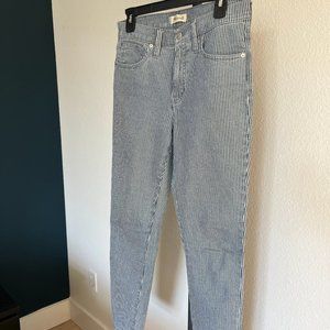 Madewell - 9" Mid-Rise Skinny Jeans in Piper Stripe Jean size 28